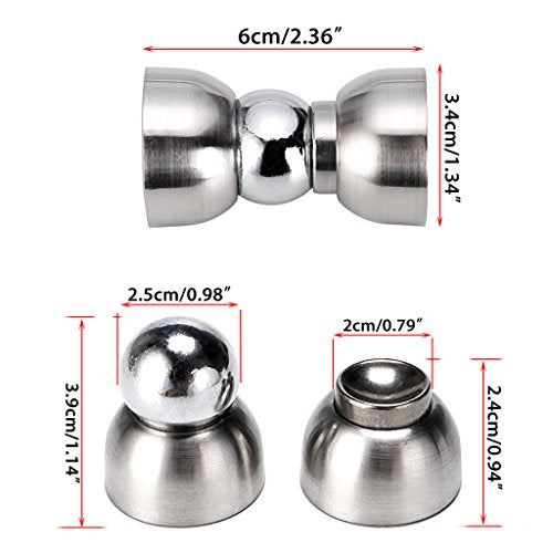 Sumnacon Powerful Magnetic Doorstop 2 Pcs Stainless Steel Mini Door Stopper - color: Silver