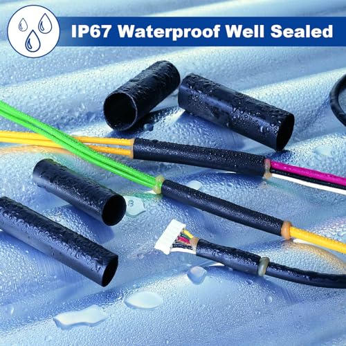 1/8" Heat Shrink Tubing, 65FT Marine Grade 3:1 Shrink Ratio Shrink tubing, Adhesive Lined Heat Shrink Tube, 1/8 Waterproof Shrink Tube for Wires Home Automotive-Black - size: 1/8" -65 Feet
