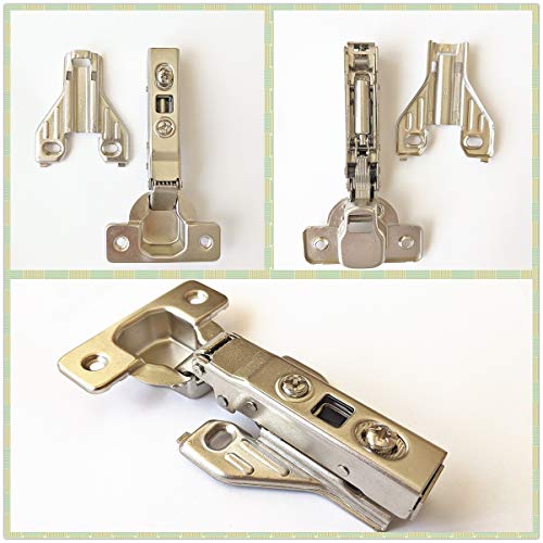 10-Pack Full Overlay Soft-Close Face Frame Hinge, Clip-On Design for Kitchen Cabinet Doors