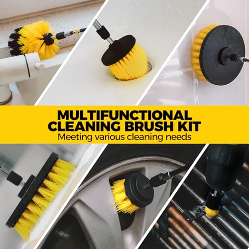 Holikme 40 Piece Drill Brush Attachment Set and Scrub Pad Set for Clean