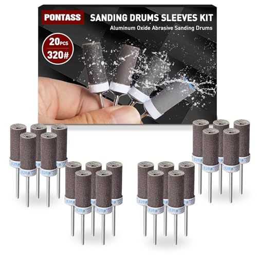 20 Pcs 320 Grit Sanding Drums for Rotary Dremel Tool - size: 320 Grains