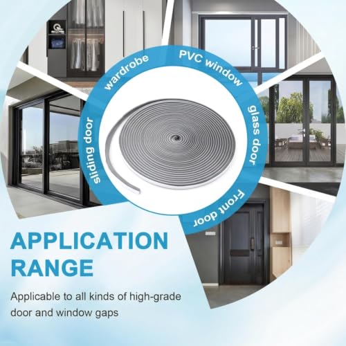 Weather Stripping, 39.4 FT Self-Adhesive Foam Door and Window Seal, Grey - size: 0.35'' Wide X 0.35'' Thick
