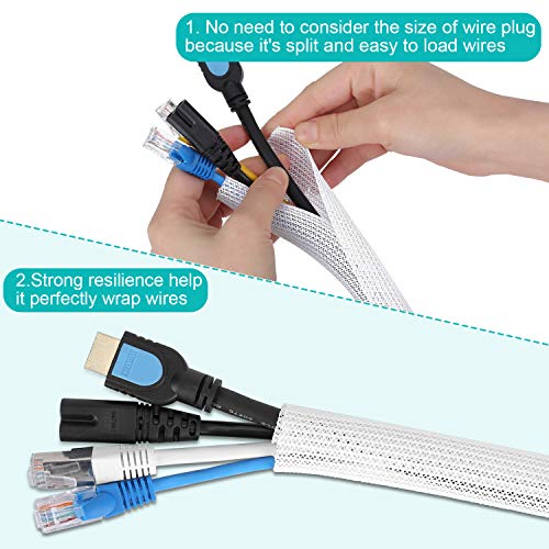 20ft 1/2 inch White Cable Sleeve - color: White, size: 20ft, 1/2''