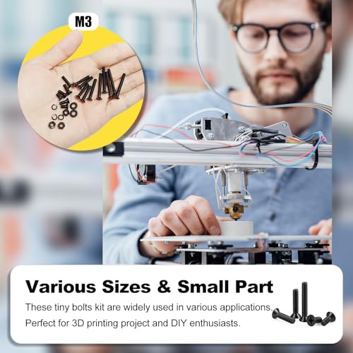 KADRICK 840Pcs M3 Countersunk Screws,M3 Flat Head Screws Length of 6MM-25MM - size: M3 840Pcs 6-25mm