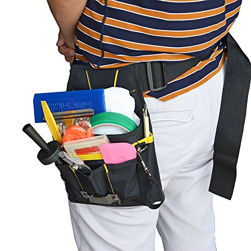 EHDIS Wrapping Tool Pouch with Belt Waist Waterproof Oxford Small Tool Organizer Tool Bag Utility Gadget Tool Holder with Multi Pocket for Car Tools
