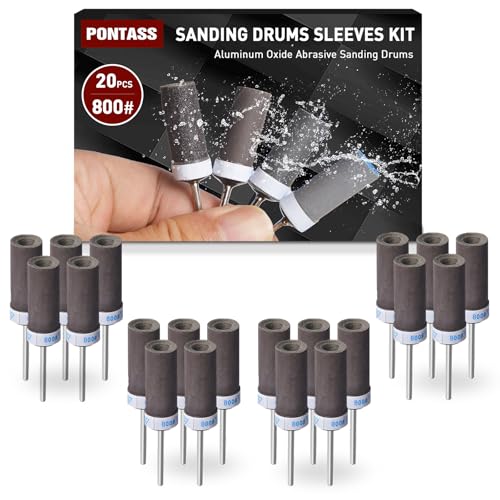 20 Pcs 800 Grit Sanding Drums for Rotary Dremel Tool - size: 800 Grit