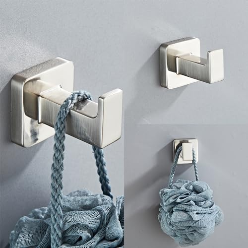 Brushed Nickel Bathroom Hardware Set 4 Pieces,Towel Bar Set Stainless Steel Wall Mounted, Includes 16In Hand Towel Bar, Towel Ring, Robe Towel Hooks,Toilet Paper Holder, Bathroom Towel Rack Set… - color: Brushed Nickel-4pcs, size: 16Inch