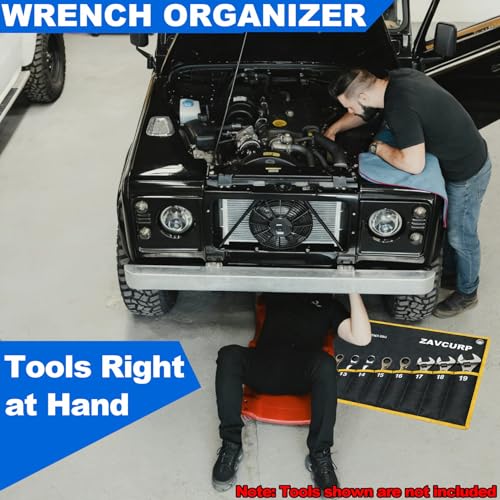 2PCS Wrench Roll, Wrench Roll Up Pouch, Canvas Tool Storage Organizers Bag - style: 10 Pockets SAE+ 10 Pockets Metric Wrench Roll Organizer