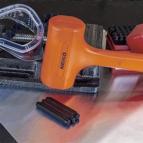 NEIKO 02849A 4 Lb Dead Blow Hammer, Neon Orange | Unibody Molded | Checkered Grip | Spark and Rebound Resistant - size: 4 Pound, style: Dead Blow