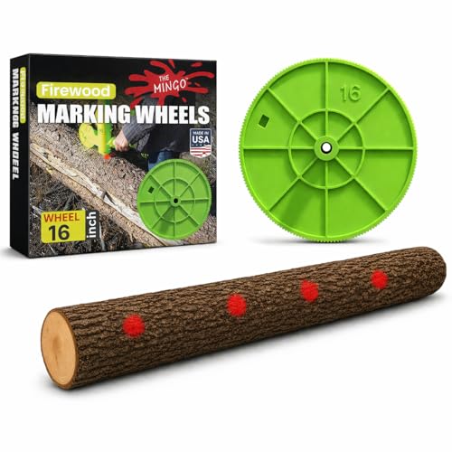 Mingo Firewood Marking Wheel -Chainsaw Firewood Measuring Tool Marking - Measuring Marker - Mingo Marker Firewood Cutting Tools - Firewood Logging Tools (16" Marking Wheel) - size: 16" Marking Wheel