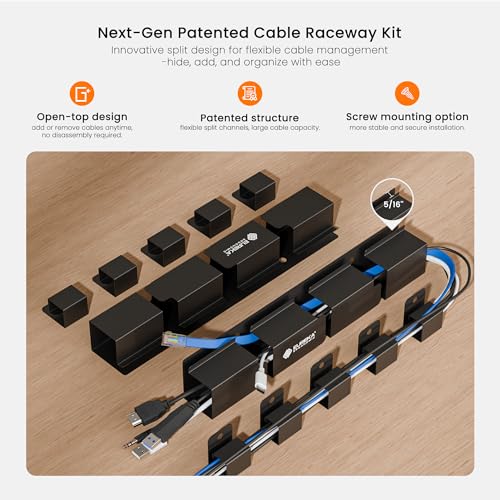 EUREKA ERGONOMIC 316PCS Under Desk Metal Cable Kit, Black
