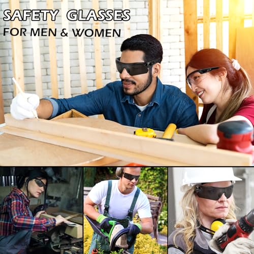 OXG Work Safety Glasses for Men Women, ANSI Z87.1 UV Protection - color: Grey