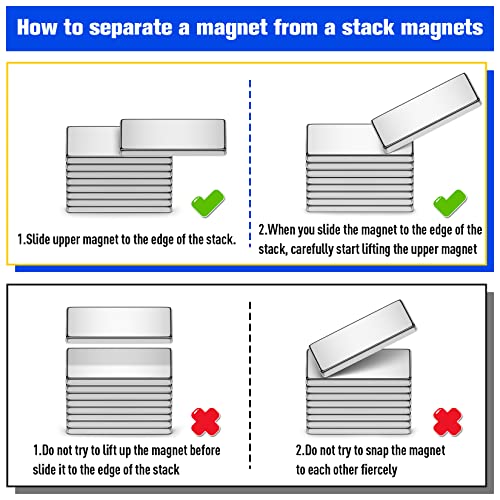FINDMAG Small Neodymium Bar Magnets, 50 Pack 20x5x2mm, Rectangular - color: Silver, size: 0.79 x 0.20 x 0.08 in