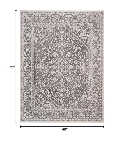 SAFAVIEH Reflection Area Rug 4x6, Dark Grey & Cream RFT670B - color: Dark Grey/Cream, size: 4' x 6' (Rectangular)