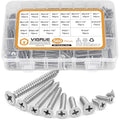 VIGRUE 560Pcs Stainless Steel Wood Screws Set #4#6#8#10#12 Phillips Countersunk Sheet Metal Screws Self Tapping Assortment Kit, Length 1/4" to 2" - style: 560pcs Flat head #4 #6 #8 #10 #12