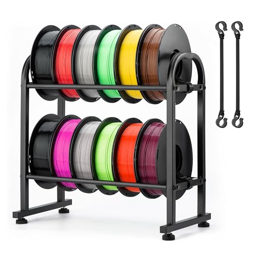 facka 3D Printer Filament Storage Rack,2-Tier Metal Filament Spool Holder
