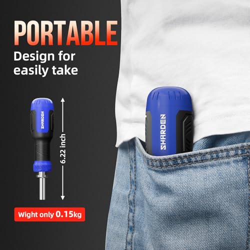 SHARDEN Multi ScrewDriver Set 26 in 1 All in One Adjustable Screw Driver - color: Blue, size: Extendable-NonRatchet