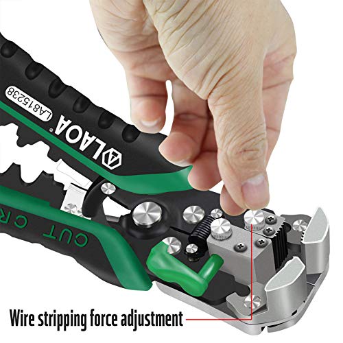 LAOA Automatic Wire Stripper Tool, Self Adjusting Wire Stripper and Crimper, 8-26 AWG Electrical Wire Cutter for Electricians, Alloy Steel Hand Tool