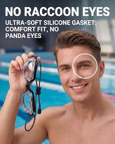 Aegend Swim Goggles, Swimming Goggles No Leaking Full Protect Adult Youth - color: Transparent Black