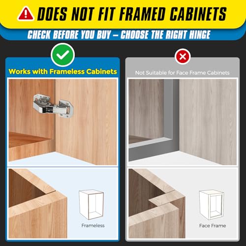 Ravinte Hidden Cabinet Hinges, Concealed Cabinet Hinges Soft Close, 2 Pack