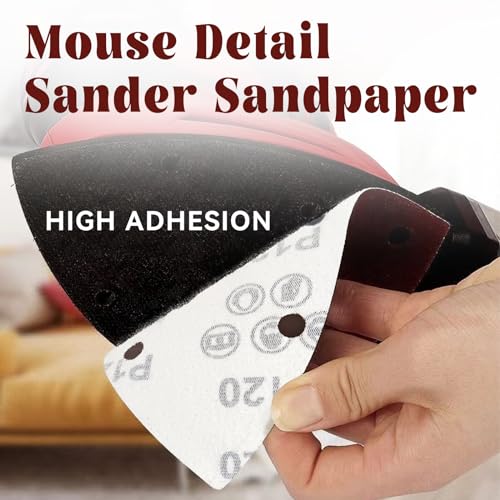 50 Pcs 120 Grit Mouse Sandpaper, Aluminum Oxide Mouse Sanding Pads - size: 120 Grit