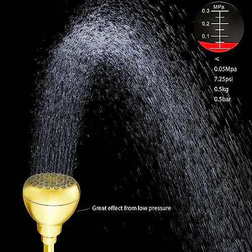High Pressure Shower Head - Powerful Bathroom Pressure Boosting Showerhead - Perfect Universal Replacement for Bathroom Shower Heads (Gold) - color: Gold