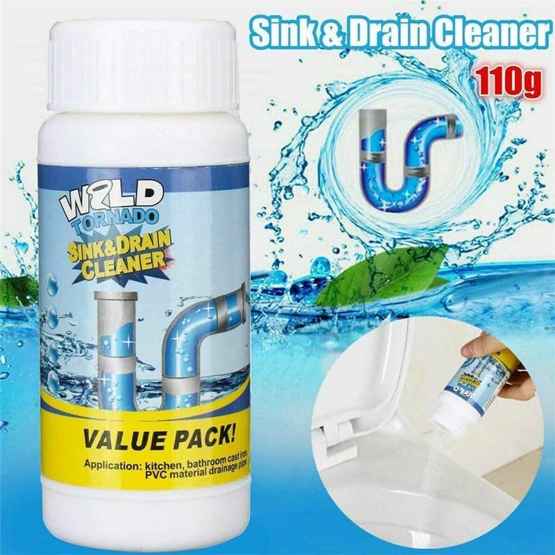 Sink and Drain Cleaner, Wild Tornado Pipe Dredge, Drain Cleaner for Toilet Kitchen, Pipes Cleaning Tool (4)
