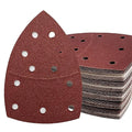 50 PCS Mouse Detail Sander Sandpaper, 80 Grit Palm Sander Sandpaper 11 Holes Hook and Loop Sander Pads Triangular Sanding Sheets Abrasive Sanding Paper for Mouse Sander - size: 80 Grit