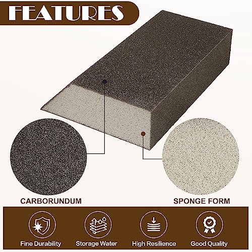 180 Grit Angled Sanding Blocks, Jamiikury Fine Sponge Sand Block Washable and Reusable, Wet & Dry Sandpaper Block for Wood Metal Drywall and Furniture Paint - Pack of 8 - size: 180 Grits