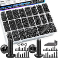 mxuteuk 2040PCS Metric Screws Nuts and Bolts Assortment Kit,M2 M3 M4 M5 M6 Machine Screws,Black Zinc Plated Hex Socket Button Head & Phillips Pan Head Screw for 3D Printing,DIY Projects - size: 2040PCS M2-M6