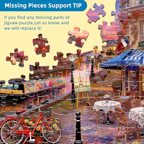 Paris Street Puzzles for Adults 1000 Pieces - color: Romantic Paris Evening
