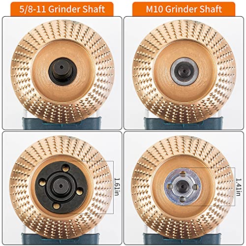 Pomsare 3PCS Angle Grinder Polishing Pad, Wood Carving Disc Set for 4 1/2 Inch Angle Grinder, Heavy Duty Wood Sanding Disk Grinding Wheel, Stump Grinder Attachments for Wood Cutting Shaping