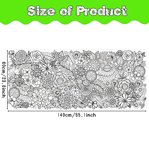 Dvbonike Jumbo Mandala Coloring Poster Giant Floral DIY Drawing Paper Craft - style: Flower No.2