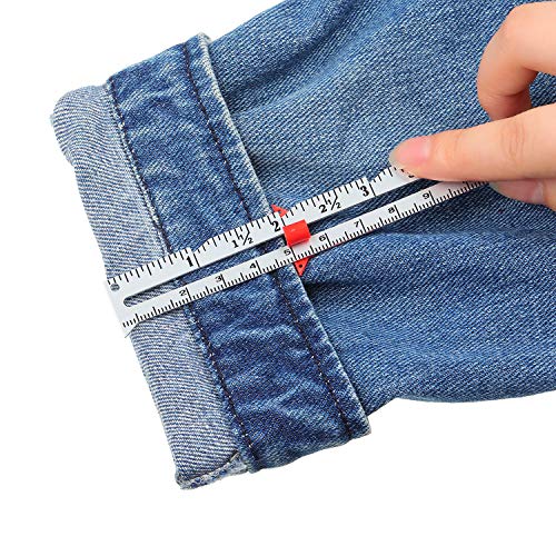 Frienda 2 Pcs Sewing Ruler Seam Gauge Metal Sliding Measuring Tool