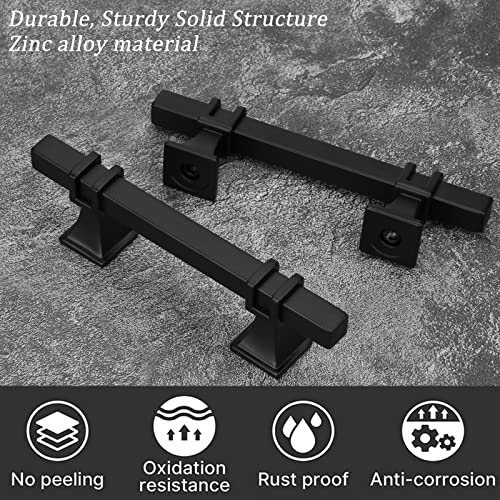 10 Pack 3 Inch Black Cabinet Handles Matte Black Cabinet Pulls, Square Kitchen Cabinet Handles Dresser Drawer Pulls Kitchen Cabinet Hardware - color: Black, size: 3 inch (76mm) Hole Center Pull