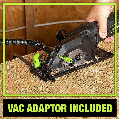 Genesis Mini Circular Saw 4.0 Amp 4-1/2" with 24T Carbide-Tipped Blade, Rip Guide, Vacuum Adapter, and Blade Wrench (GCS445SE) - style: Mini Circular Saw 4-1/2"