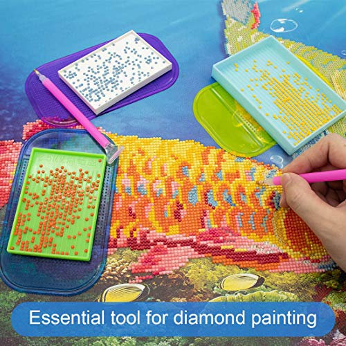 6Pcs Anti-Slip Tools Sticky Mat for Diamond Art Painting Tray Sticky Gel Pad Non-Slip Universal Mount Holder for Tray 5D Diamond Painting Tools Accessories for Adults