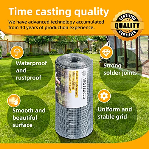 AggFencer 24inch x 50ft Hardware Cloth 1/2 inch Chicken Wire Fencing 19Ga - size: 1/2in 24in x 50ft