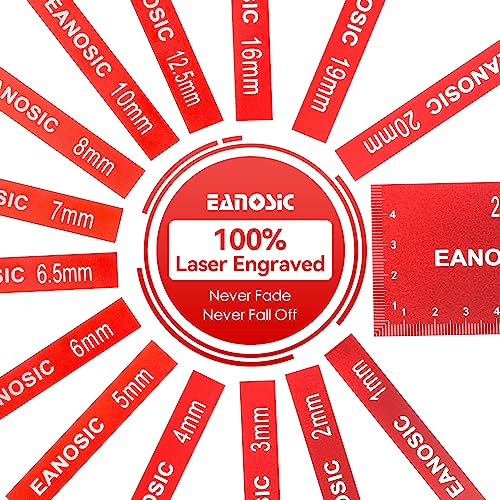 EANOSIC Metric Setup Blocks Height Gauge Set, 15pcs Precision Aluminum Setup Bars Guage Block Set for Router and Table Saw Accessories Woodworking Set Up, Bars Include Laser Engraved Size Markings - style: 15 Pcs-METRIC