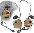 ATAIRSOFT Tactical Airsoft Headset with Microphone Waterproof Hunting Shooting Headphones Earmuff No Noise Reduction Function - color: Tan