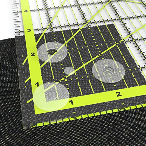 ARTEZA Quilting Rulers Set of 4, Acrylic Square Quilting Rulers for Sewing and Fabric Cutting, 4.5 x 4.5, 6 x 6, 9.5 x 9.5, 12.5 x 12.5 Inch, Dual-Color Grid, 30/45/60 Degree, 48 Non-Slip Rings - size: 4.5 x 4.5, 6 x 6, 9.5 x 9.5, 12.5 x 12.5 in