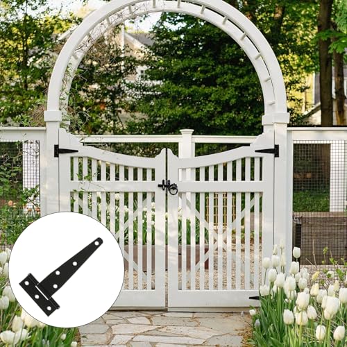 T Strap Hinges Heavy Duty, Shed Door Gate Hinges(Black) (4, 4 Pcs *6 inch) - size: 4 Pcs *6 inch