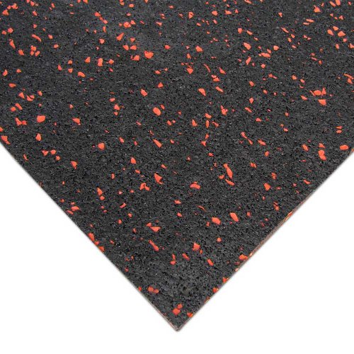 Rubber-Cal Elephant Bark Rubber Flooring - 3/16" Thick - color: Red Dot, size: 48"L x 48"W x 0.2"Th