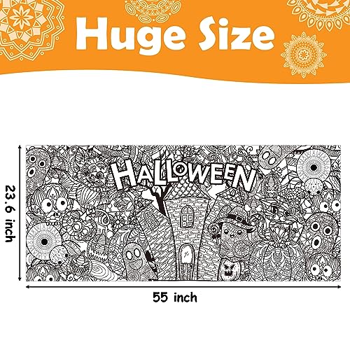 Jumbo Halloween Mandala Coloring Poster Giant Pumpkin DIY Paper - style: Halloween Mandala