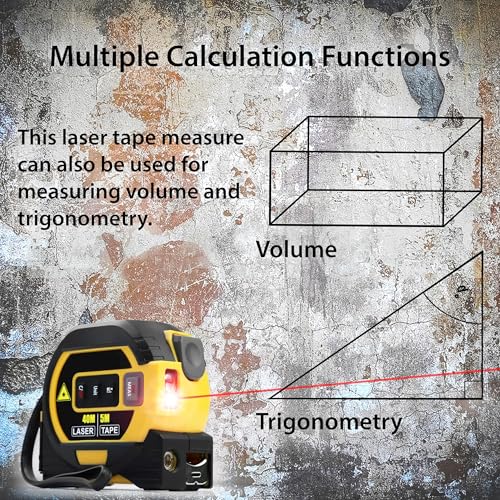 3 in 1 Digital Laser Tape Measure | Laser Level Crosshairs | 130ft/40m LCD | Laser distance measure+tape in one tool.130ft range, 16ft AutoLock, crosshairs, backlit display. Units: ft/in/m/mm/fractions. - color: Yellow/131FT/40meter