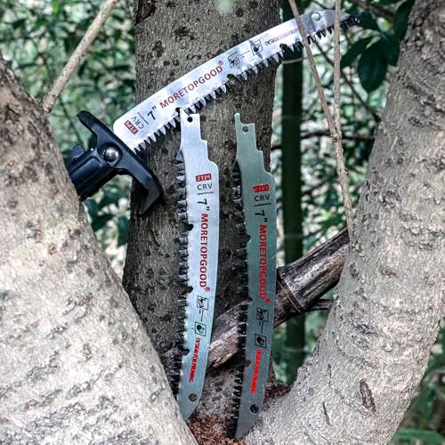 7 Inch Arc Edge Reciprocating Saw Blade with U-Groove Chip Removal Design, 7TPI Japanese Teeth with Arc-Curved Saw Blades for Wood Pruning, Tree Trimming & Wood Cutting, 3‑Pack - size: 7 Inch