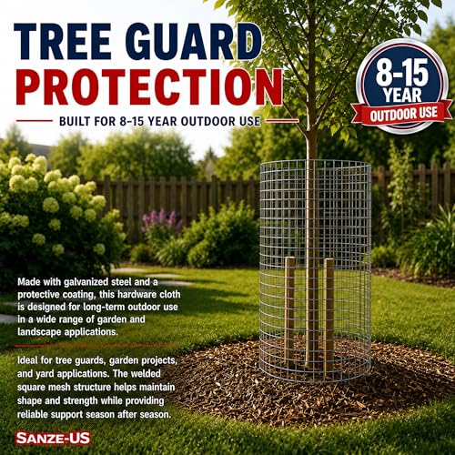 SANZEUS Hardware Cloth, 48in x 100ft 1/2in Mesh, 19GA Chicken Wire Fencing - size: 1/2inch 48inx100ft