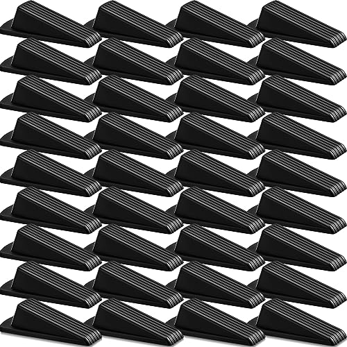 Frienda 36 Pcs Rubber Door Stoppers Wedge, Heavy Duty Bottom Stop, Black