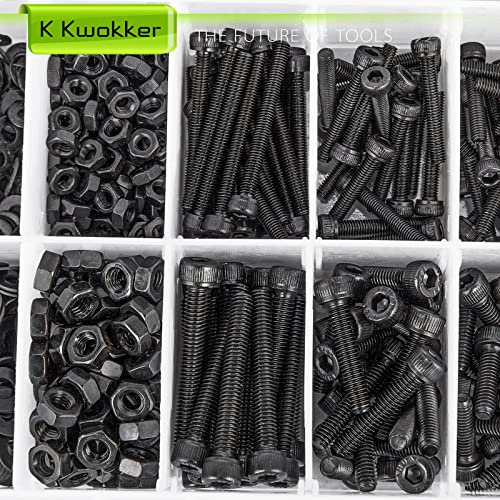 M2 M3 M4 M5 Hex Socket Bolt & Nut Assortment Kit, 1574Pcs - size: H. M2 M3 M4 M5
