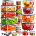 JSCARES 40 PCS Food Storage Containers with Lids Airtight (20 Lids &20 Containers) - Leakproof Meal-Prep Containers for Kitchen Storage Reusable Plastic Microwave/Dishwasher Safe with Labels & Pen - color: 20 Pack